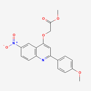 molecular formula C19H16N2O6 B2473123 Methyl {[2-(4-methoxyphenyl)-6-nitroquinolin-4-yl]oxy}acetate CAS No. 1030120-08-1