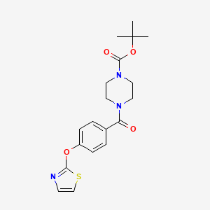 molecular formula C19H23N3O4S B2473125 Tert-butyl 4-[4-(1,3-thiazol-2-yloxy)benzoyl]piperazine-1-carboxylate CAS No. 1903134-17-7