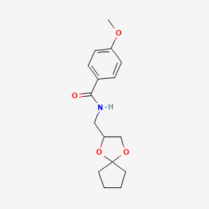 N-(1,4-dioxaspiro[4.4]nonan-2-ylmethyl)-4-methoxybenzamide