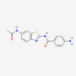 molecular formula C16H14N4O2S B2473133 N-(6-acetamidobenzo[d]thiazol-2-yl)-4-aminobenzamide CAS No. 313504-93-7