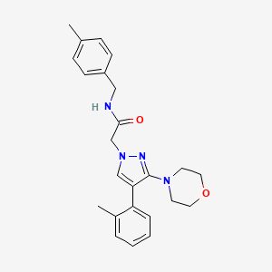 molecular formula C24H28N4O2 B2473136 N-(4-甲基苄基)-2-(3-吗啉代-4-(邻甲苯基)-1H-吡唑-1-基)乙酰胺 CAS No. 1286725-13-0