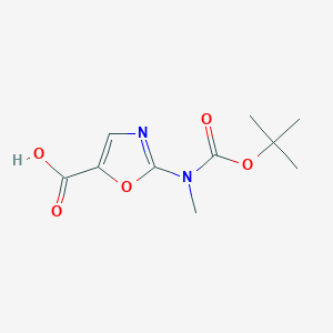 molecular formula C10H14N2O5 B2473138 2-[Methyl-[(2-methylpropan-2-yl)oxycarbonyl]amino]-1,3-oxazole-5-carboxylic acid CAS No. 2248276-17-5