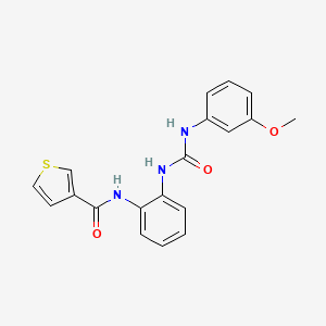 molecular formula C19H17N3O3S B2473140 N-(2-(3-(3-甲氧苯基)脲基)苯基)噻吩-3-甲酰胺 CAS No. 1207044-88-9