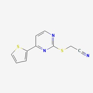 molecular formula C10H7N3S2 B2473141 2-{[4-(2-Thienyl)-2-pyrimidinyl]sulfanyl}acetonitrile CAS No. 692287-21-1
