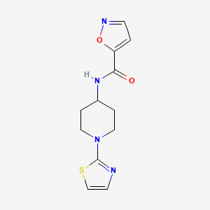 molecular formula C12H14N4O2S B2473142 N-(1-(thiazol-2-yl)piperidin-4-yl)isoxazole-5-carboxamide CAS No. 1797086-18-0