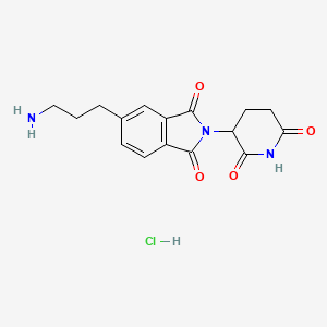 molecular formula C16H18ClN3O4 B2473146 5-(3-Aminopropyl)-2-(2,6-dioxopiperidin-3-yl)isoindole-1,3-dione;hydrochloride CAS No. 2357110-84-8
