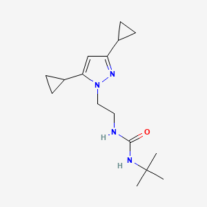 molecular formula C16H26N4O B2473148 1-(tert-butyl)-3-(2-(3,5-dicyclopropyl-1H-pyrazol-1-yl)ethyl)urea CAS No. 2310152-37-3