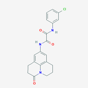 molecular formula C20H18ClN3O3 B2473156 N1-(3-氯苯基)-N2-(3-氧代-1,2,3,5,6,7-六氢吡啶并[3,2,1-ij]喹啉-9-基)草酰胺 CAS No. 898423-20-6