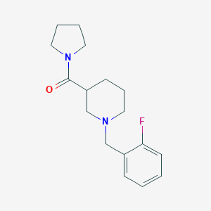 molecular formula C17H23FN2O B247316 1-(2-Fluorobenzyl)-3-(1-pyrrolidinylcarbonyl)piperidine 