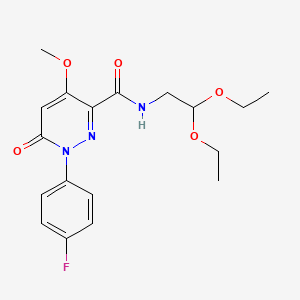 molecular formula C18H22FN3O5 B2473161 N-(2,2-二乙氧基乙基)-1-(4-氟苯基)-4-甲氧基-6-氧代-1,6-二氢吡哒嗪-3-甲酰胺 CAS No. 921836-21-7