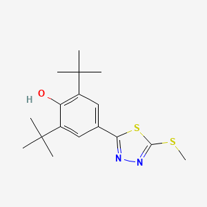 molecular formula C17H24N2OS2 B2473176 2,6-二(叔丁基)-4-[5-(甲硫基)-1,3,4-噻二唑-2-基]苯酚 CAS No. 130116-26-6