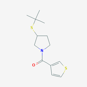 molecular formula C13H19NOS2 B2473177 (3-(叔丁基硫)吡咯烷-1-基)(噻吩-3-基)甲苯酮 CAS No. 1798025-37-2