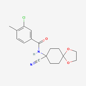 molecular formula C17H19ClN2O3 B2473190 3-chloro-N-{8-cyano-1,4-dioxaspiro[4.5]decan-8-yl}-4-methylbenzamide CAS No. 1333568-92-5