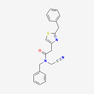 N-benzyl-2-(2-benzyl-1,3-thiazol-4-yl)-N-(cyanomethyl)acetamide