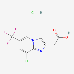 2-[8-Chloro-6-(trifluoromethyl)imidazo[1,2-a]pyridin-2-yl]acetic acid hydrochloride