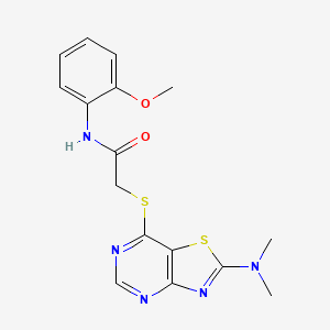 2-{[2-(dimethylamino)[1,3]thiazolo[4,5-d]pyrimidin-7-yl]thio}-N-(2-methoxyphenyl)acetamide