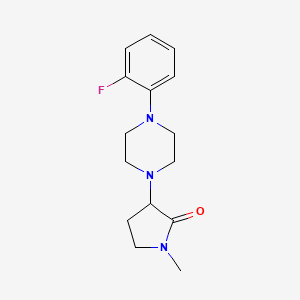 molecular formula C15H20FN3O B2473199 3-[4-(2-Fluorophenyl)piperazin-1-yl]-1-methylpyrrolidin-2-one CAS No. 2097865-98-8