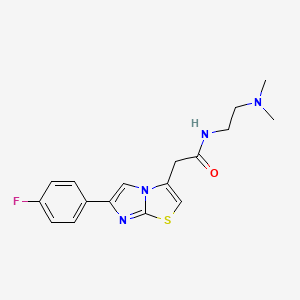 molecular formula C17H19FN4OS B2473202 N-(2-(二甲氨基)乙基)-2-(6-(4-氟苯基)咪唑并[2,1-b]噻唑-3-基)乙酰胺 CAS No. 897463-84-2