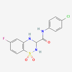 N-(4-chlorophenyl)-6-fluoro-3,4-dihydro-2H-benzo[e][1,2,4]thiadiazine-3-carboxamide 1,1-dioxide