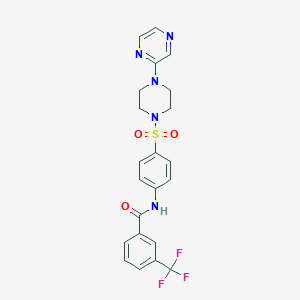 N-(4-((4-(pyrazin-2-yl)piperazin-1-yl)sulfonyl)phenyl)-3-(trifluoromethyl)benzamide