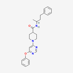 molecular formula C26H30N4O2 B2473232 1-(6-phenoxypyrimidin-4-yl)-N-(4-phenylbutan-2-yl)piperidine-4-carboxamide CAS No. 1116045-16-9