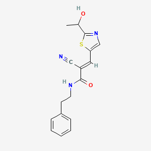 molecular formula C17H17N3O2S B2473238 (E)-2-Cyano-3-[2-(1-hydroxyethyl)-1,3-thiazol-5-yl]-N-(2-phenylethyl)prop-2-enamide CAS No. 2094962-32-8