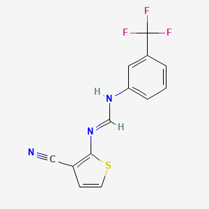 (E)-N'-(3-cyanothiophen-2-yl)-N-[3-(trifluoromethyl)phenyl]methanimidamide