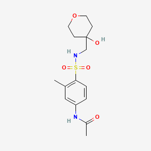 molecular formula C15H22N2O5S B2473267 N-(4-(N-((4-羟基四氢-2H-吡喃-4-基)甲基)磺酰胺基)-3-甲苯基)乙酰胺 CAS No. 1795301-82-4