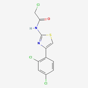 molecular formula C11H7Cl3N2OS B2473269 2-chloro-N-[4-(2,4-dichlorophenyl)-1,3-thiazol-2-yl]acetamide CAS No. 335387-29-6