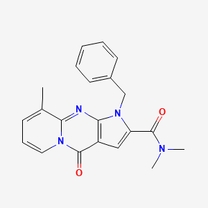 molecular formula C21H20N4O2 B2473274 1-benzyl-N,N,9-trimethyl-4-oxo-1,4-dihydropyrido[1,2-a]pyrrolo[2,3-d]pyrimidine-2-carboxamide CAS No. 900886-24-0