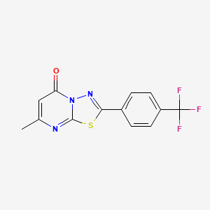 molecular formula C13H8F3N3OS B2473275 7-methyl-2-[4-(trifluoromethyl)phenyl]-5H-[1,3,4]thiadiazolo[3,2-a]pyrimidin-5-one CAS No. 866135-97-9