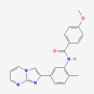 molecular formula C21H18N4O2 B2473285 N-(5-imidazo[1,2-a]pyrimidin-2-yl-2-methylphenyl)-4-methoxybenzamide CAS No. 847387-80-8