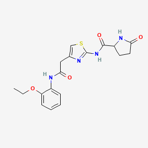 molecular formula C18H20N4O4S B2473288 N-(4-(2-((2-乙氧苯基)氨基)-2-氧代乙基)噻唑-2-基)-5-氧代吡咯烷-2-甲酰胺 CAS No. 1048678-24-5