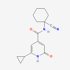 molecular formula C16H19N3O2 B2473294 N-(1-Cyanocyclohexyl)-2-cyclopropyl-6-oxo-1H-pyridine-4-carboxamide CAS No. 1954241-34-9