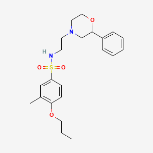 molecular formula C22H30N2O4S B2473296 3-methyl-N-(2-(2-phenylmorpholino)ethyl)-4-propoxybenzenesulfonamide CAS No. 954248-95-4