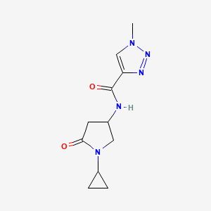 molecular formula C11H15N5O2 B2473303 N-(1-cyclopropyl-5-oxopyrrolidin-3-yl)-1-methyl-1H-1,2,3-triazole-4-carboxamide CAS No. 1396878-82-2