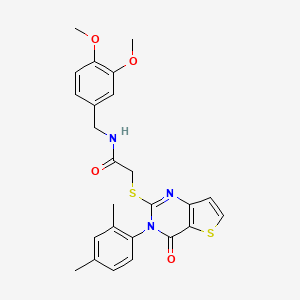 N-(3,4-dimethoxybenzyl)-2-{[3-(2,4-dimethylphenyl)-4-oxo-3,4-dihydrothieno[3,2-d]pyrimidin-2-yl]sulfanyl}acetamide