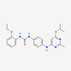 molecular formula C23H27N5O3 B2473323 1-(2-Ethoxyphenyl)-3-(4-((6-isopropoxy-2-methylpyrimidin-4-yl)amino)phenyl)urea CAS No. 946303-71-5