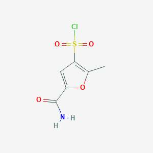 molecular formula C6H6ClNO4S B2473325 5-Carbamoyl-2-methylfuran-3-sulfonyl chloride CAS No. 1490847-28-3