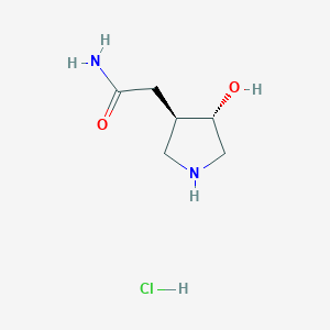 2-[(3R,4S)-4-Hydroxypyrrolidin-3-yl]acetamide;hydrochloride
