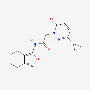 molecular formula C16H18N4O3 B2473328 2-(3-cyclopropyl-6-oxopyridazin-1(6H)-yl)-N-(4,5,6,7-tetrahydrobenzo[c]isoxazol-3-yl)acetamide CAS No. 2034535-97-0