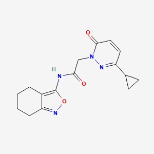 molecular formula C16H18N4O3 B2473328 2-(3-cyclopropyl-6-oxo-1,6-dihydropyridazin-1-yl)-N-(4,5,6,7-tetrahydro-2,1-benzoxazol-3-yl)acetamide CAS No. 2034535-97-0