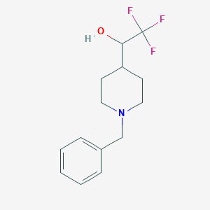 molecular formula C14H18F3NO B2473333 1-Benzyl-4-(1-hydroxy-2,2,2-trifluoroethyl)piperidine CAS No. 1283719-21-0