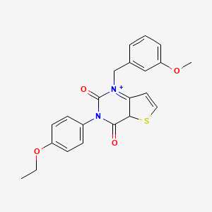 molecular formula C22H20N2O4S B2473337 3-(4-ethoxyphenyl)-1-[(3-methoxyphenyl)methyl]-1H,2H,3H,4H-thieno[3,2-d]pyrimidine-2,4-dione CAS No. 1326868-50-1