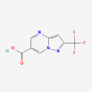 molecular formula C8H4F3N3O2 B2473339 2-(Trifluoromethyl)pyrazolo[1,5-a]pyrimidine-6-carboxylic acid CAS No. 1713163-48-4