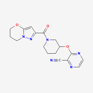 3-((1-(6,7-dihydro-5H-pyrazolo[5,1-b][1,3]oxazine-2-carbonyl)piperidin-3-yl)oxy)pyrazine-2-carbonitrile