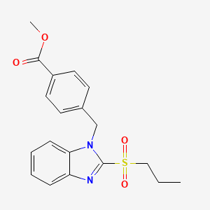 molecular formula C19H20N2O4S B2473344 4-(（2-(プロピルスルホニル)-1H-ベンゾ[d]イミダゾール-1-イル）メチル)安息香酸メチル CAS No. 886905-39-1