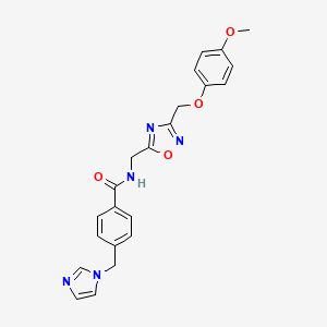 4-((1H-imidazol-1-yl)methyl)-N-((3-((4-methoxyphenoxy)methyl)-1,2,4-oxadiazol-5-yl)methyl)benzamide