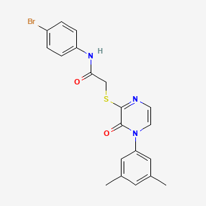 N-(4-bromophenyl)-2-((4-(3,5-dimethylphenyl)-3-oxo-3,4-dihydropyrazin-2-yl)thio)acetamide
