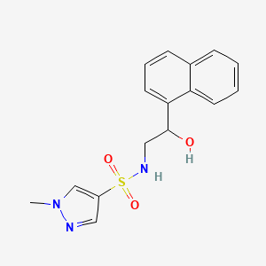 molecular formula C16H17N3O3S B2473360 N-(2-hydroxy-2-(naphthalen-1-yl)ethyl)-1-methyl-1H-pyrazole-4-sulfonamide CAS No. 1788541-85-4